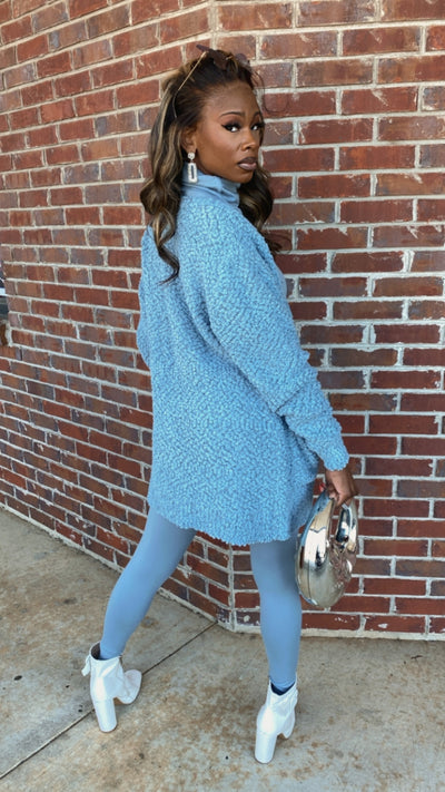 Cozy Cardigan Set (Blue/Grey)