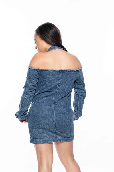 "Buckle Down" Denim Dress