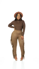 Frisky Fringe Pants (Brown)